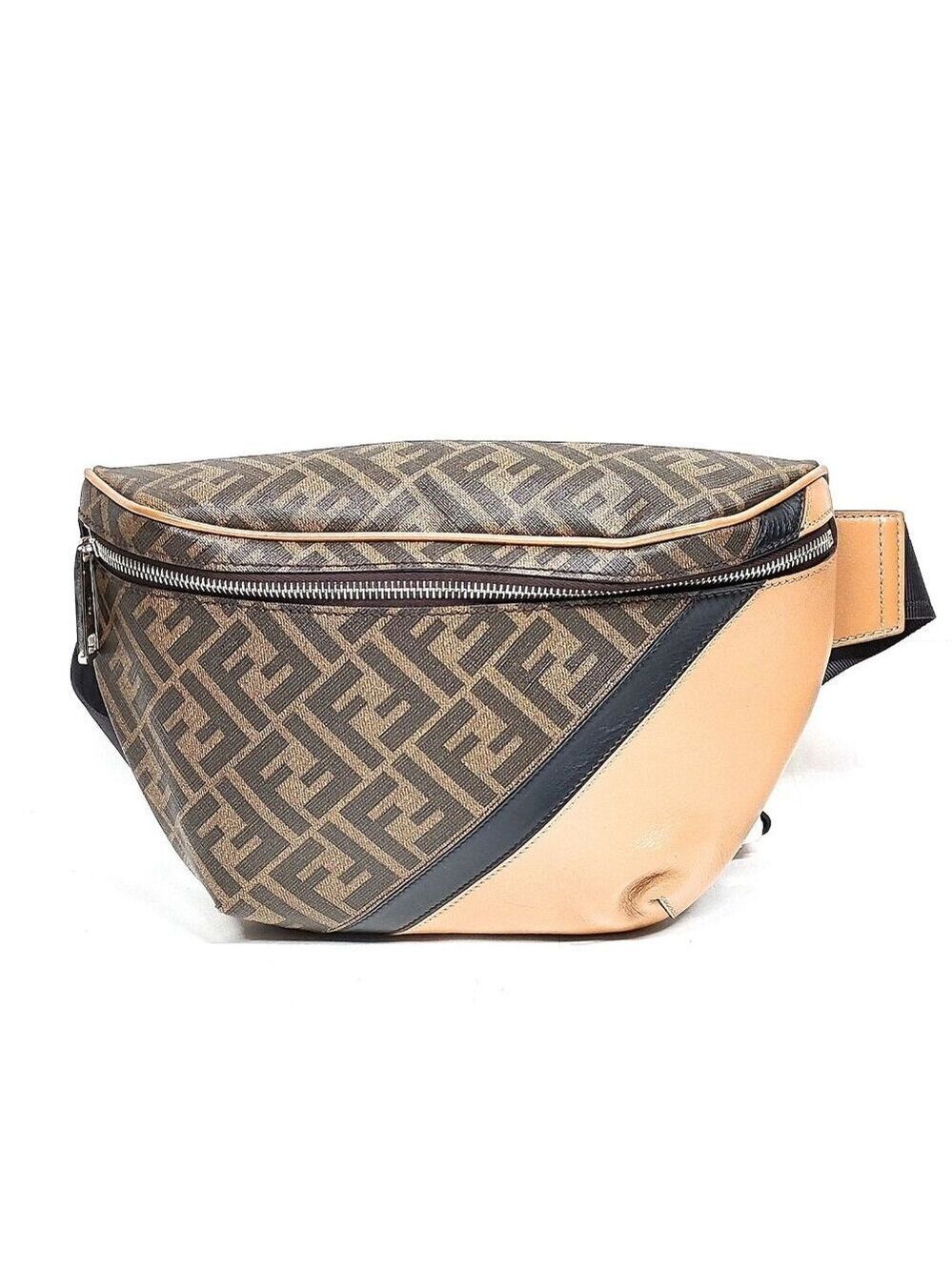 Fendi Waist Pouch Brown PVC 705-070925